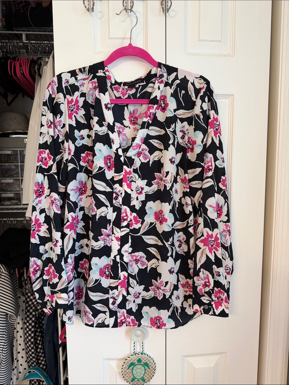 Good used banana republic floral blouse size xl